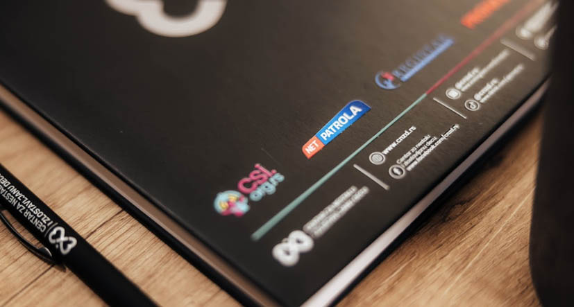 Printed CNZD publication showing the rebranded logo alongside the Net Patrola programme mark