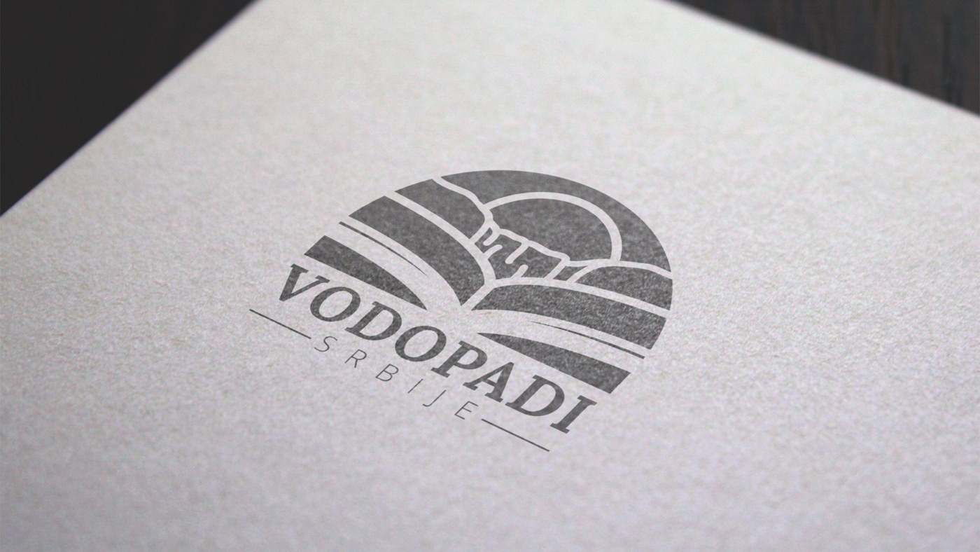 Vodopadi Srbije logo printed on textured paper