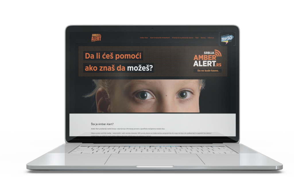 Amber Alert Serbia campaing - website design